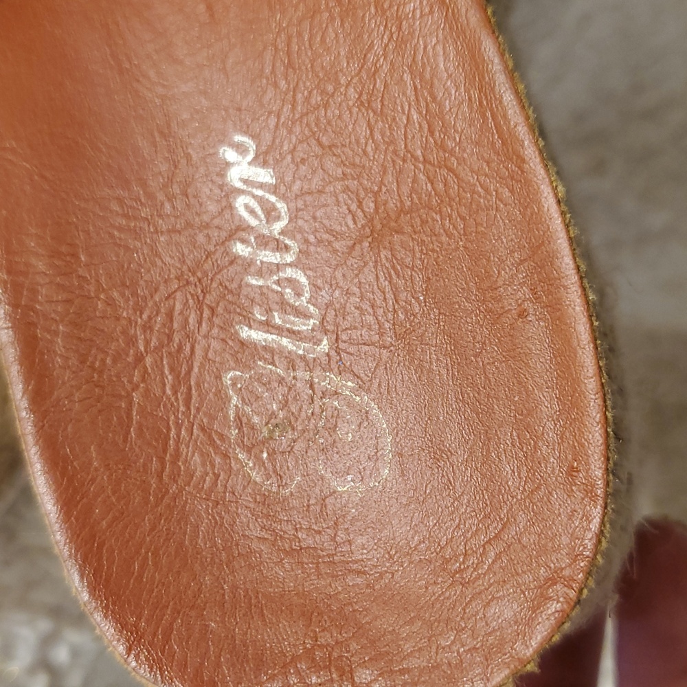 Glisten Camel Color Leather Espadrille Platform Sandals Size 8.5 - Picture 8 of 10